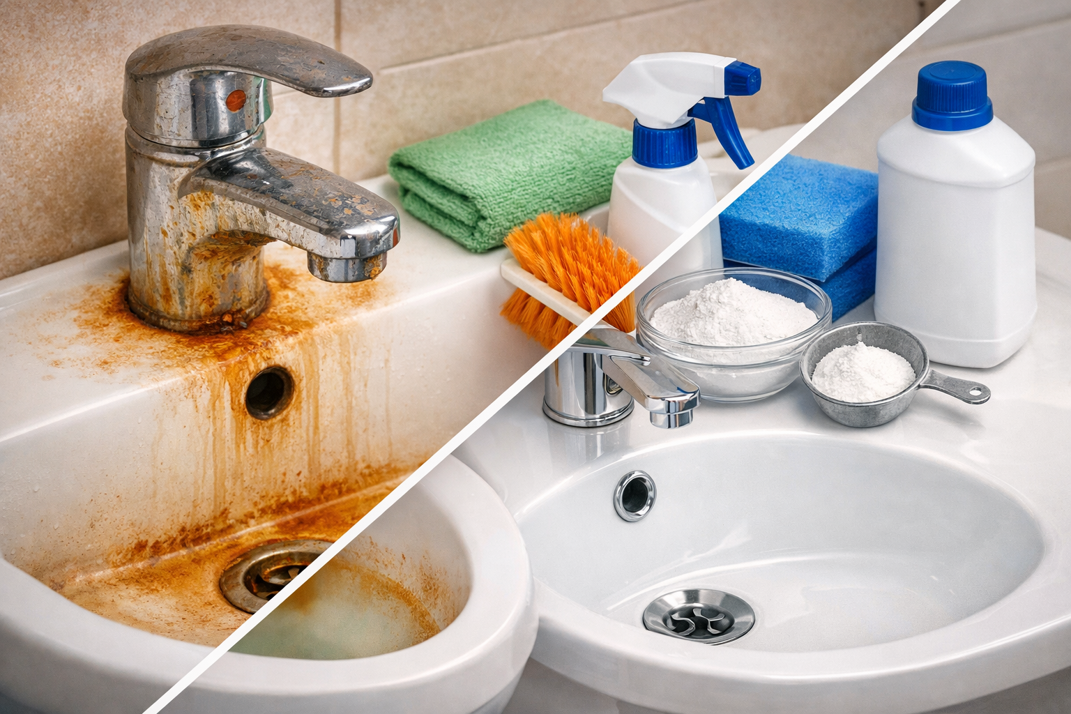 Cum să curățați eficient instalațiile sanitare de reziduuri roșii și urme de coroziune